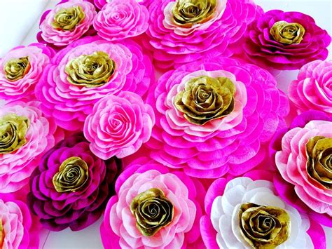 12 Large Paper Flowers Encanto Isabela Decor Wedding Pink Etsy