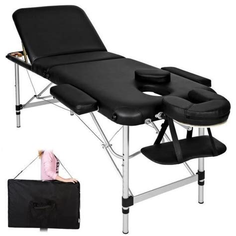 Table De Massage Soin Pliable Transportable Bois Et Aluminium Osteo Kine Masseuse 3 Zones