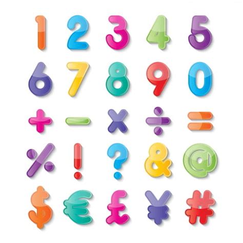 Numbers And Symbols Of Colors Eps Vector Uidownload