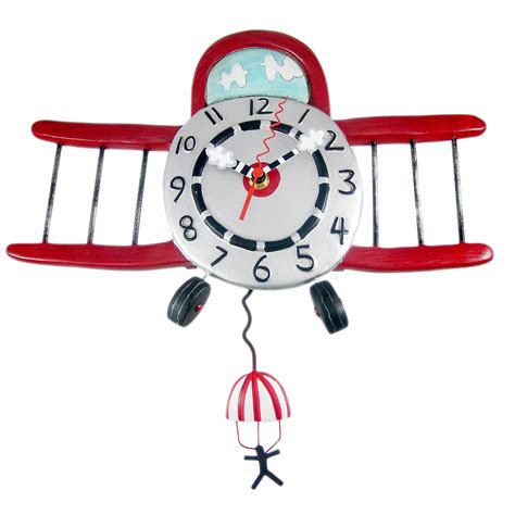 Allen Designs Airplane Jumper Pendulum Wall Clock