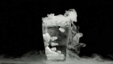 Boiling Dry Ice In A Water With Dense Vapor Hd 1080p Stock Footage