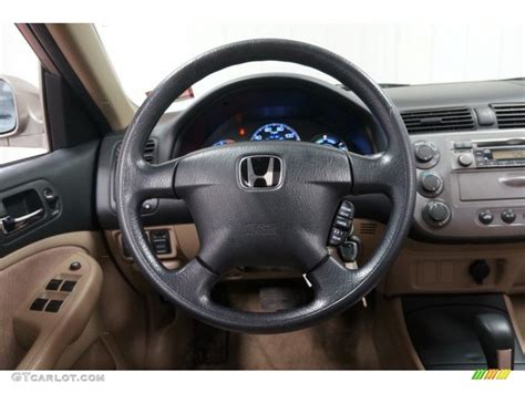 2003 Honda Civic Hybrid Sedan Beige Steering Wheel Photo 101938122