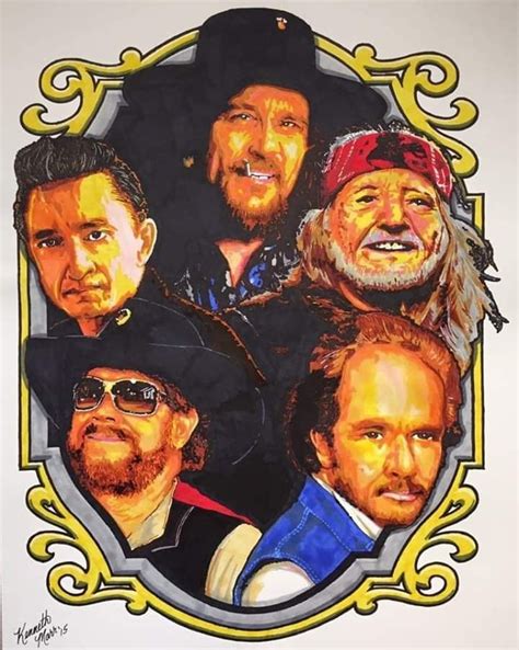 Art Photo Of Johnny Cash Waylon Jennings Willie Nelson Merle Haggard