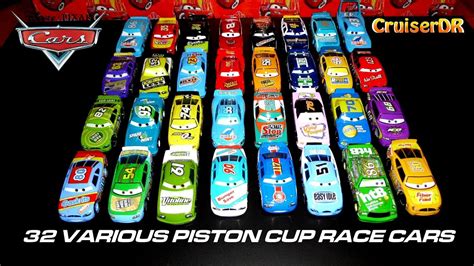 Disney Pixar Cars 32 Various Piston Cup Race Cars 155 Mattel Youtube