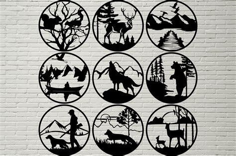 9 Round Dxf Panels Svg Cut Files Silhouette Dxf Files For Etsy