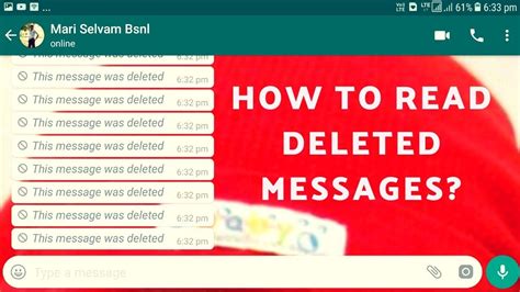 read deleted whatsapp messages simple trick youtube