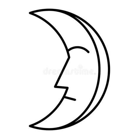 Crescent Moon Outline Clipart