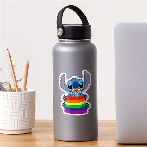Stitch Pride Rainbow Sticker For Sale By Clowngoddess Redbubble