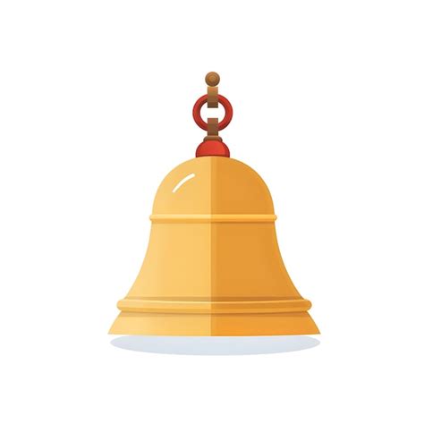 Premium Ai Image A Gold Bell With A Red Handle And A White Background
