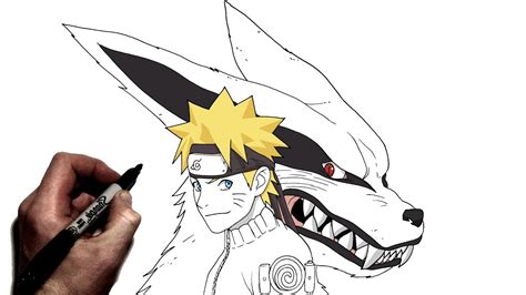 How To Draw Naruto And Kurama Step By Step Naruto Youtube