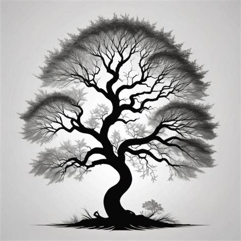 Premium Photo Artistic Black And White Tree Illustration