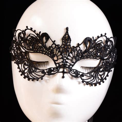Beautiful Lady Black Lace Floral Eye Mask Women Venetian