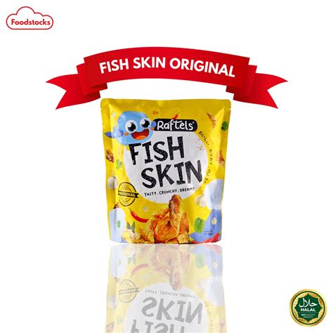 Jual Keripik Kulit Ikan Fish Skin Rasa Original Raftels 75gr Halal