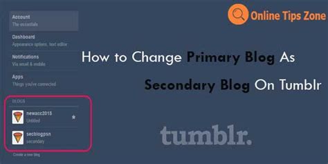 How To Change Primary Blog On Tumblr
