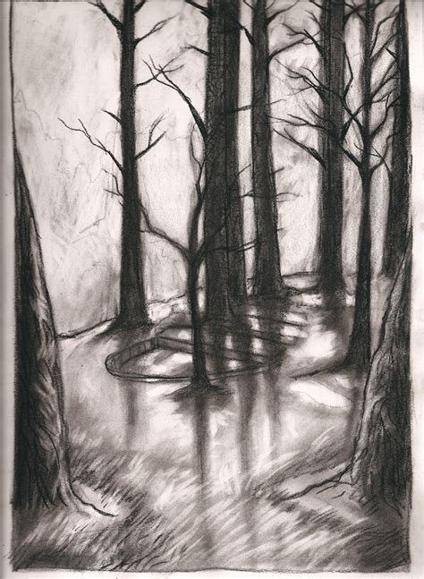 Charcoal Trees By Blackbirdink On Deviantart