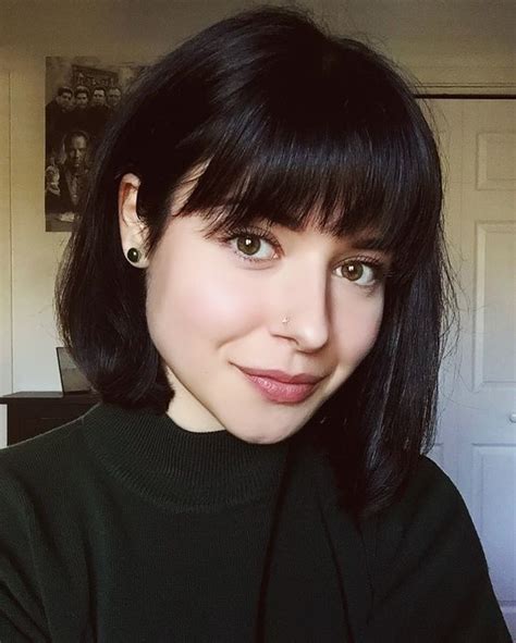 Grey color is recommended for this hairstyle. Full_fringe_bob_2 - Short Hairstyles 2018