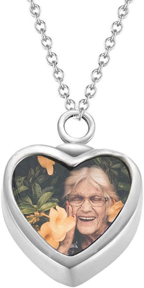 Personalized Cremation Urn Necklace For Ashes Photo Custom Engraving