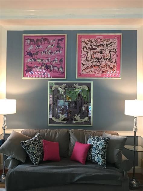 We went down to see what's in store. Butler Gallery framed these three Hermes scarves. Our customer sent us this photo of how great ...