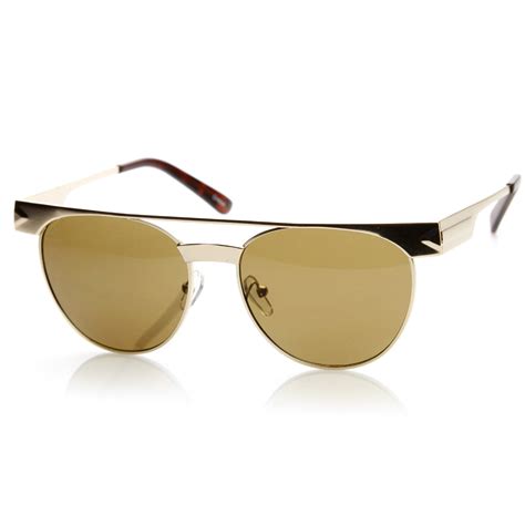 trendy futuristic fashion flat top round sunglasses zerouv