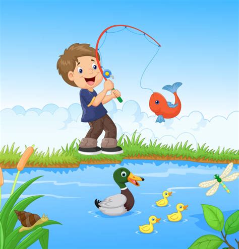 Cartoon Of The Bass Fishing Illustrations Royalty Free Vector Graphics
