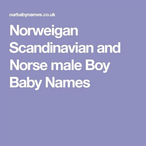 Norweigan Scandinavian And Norse Male Boy Baby Names Baby Boy Names
