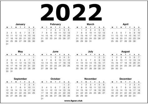 2022 Calendar 4 Free Printable Calendars