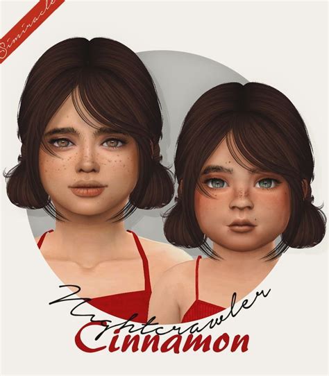 Simiracle Nightcrawlers Cinnamon Hair Retextured Toddler Hair Sims 4