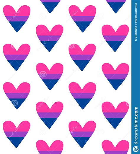 Vector Seamless Pattern Of Bi Bisexual Flag Heart Stock Vector Illustration Of Flag