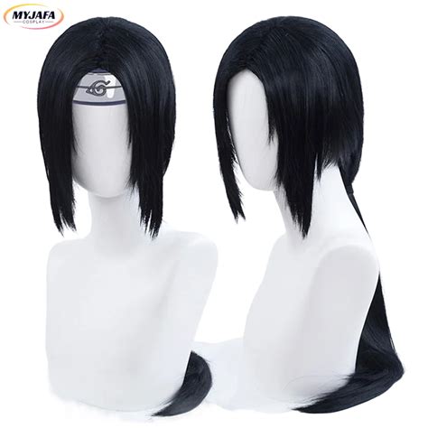 Uchiha Itachi Cosplay Wig Itachi Uchiha Long Straight Black Heat Resistant Synthetic Hair Anime