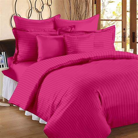 Dark Pink Self Design 300 Tc King Size Pure Cotton Satin Slumber Sheet