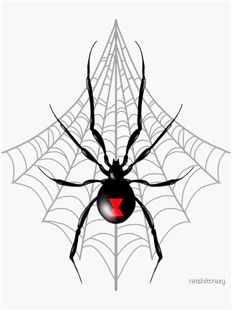 Black Widow Spider Web Sticker For Sale By Ratshitcrazy Redbubble