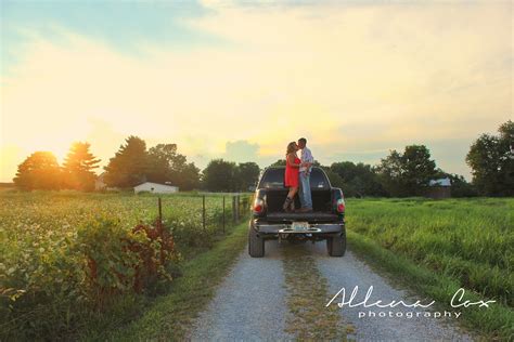 Engagement Session Sunset Pickup Truck Central Kentucky Wedding