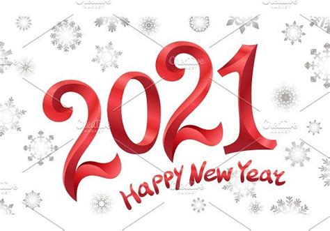 Happy new year everyone vintage card template. 2021 happy New year in red vector in 2020 | Snowflake ...