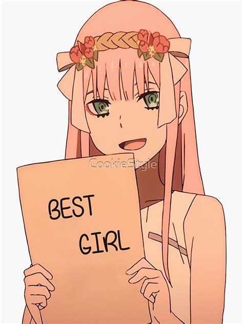 Zero Two Best Girl Sticker For Sale By Cookiestyle Redbubble