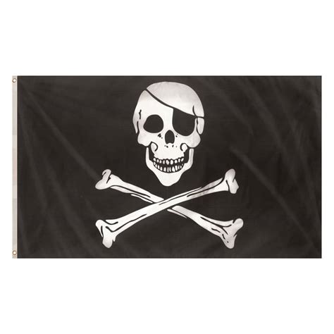 Jolly Roger Pirate Flag 5ft X 3ft Polyester Double Stitched Seam