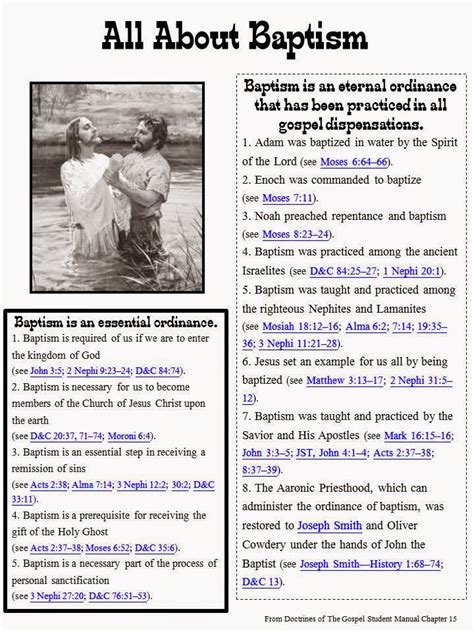 Lds Baptism And Holy Ghost Outline Scripture Study Guide