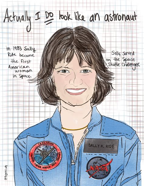 Women In Stem Art Print Sally Ride Astronaut Portrait Woman Scientist