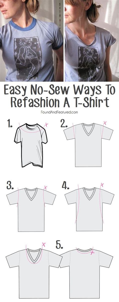 Fashion In Infographics — Easy No Sew Ways To Refashion A T Shirt