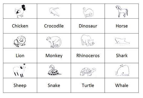 Animal Memory Game Printable