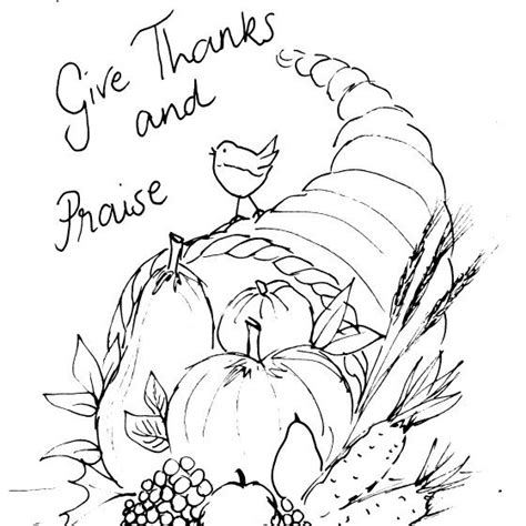 Thanksgiving Horn Of Plenty Sketch Diane Antone Studio
