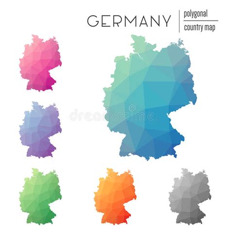 Reeks Vector Veelhoekige Kaarten Van Duitsland Vector Illustratie