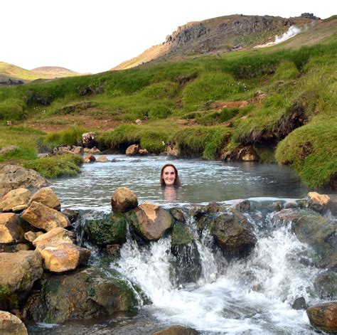 Reykjadalur Valley Bathe In A Hot River In South Icelan Iceland