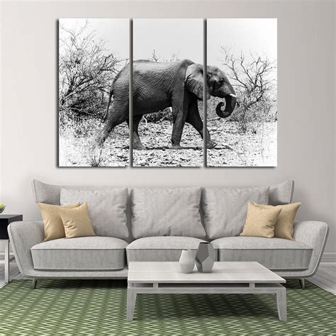 Elephant In Botswana Multi Panel Canvas Wall Art Elephant Canvas