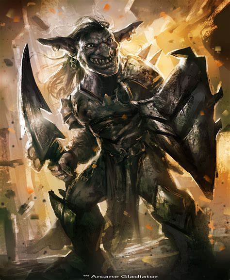 Artstation Goblin Warrior Arcane Gladiator Tcg Manthos Lappas