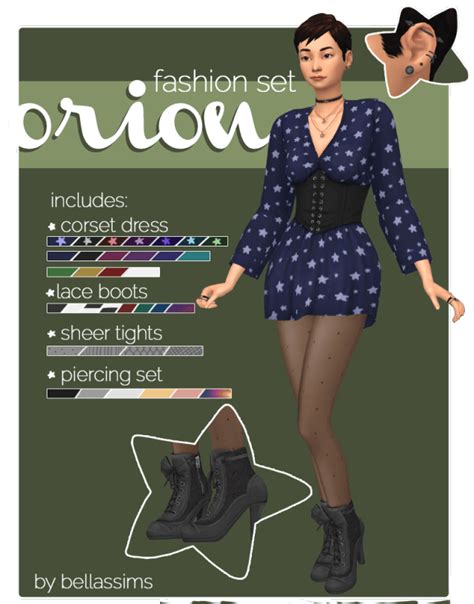 Sims 4 1x Dress 1x Boots 1x Tights 1x Piercing Set The Sims Book