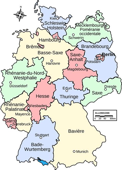 Allemagne Régions Carte Carte De L Allemagne Avec Les Regions Banque