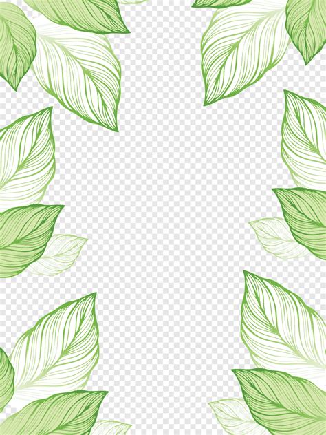 Free Download Leaf Green Hand Painted Leaves Border Green Leaves