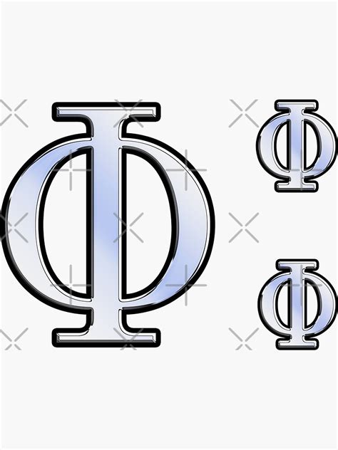 Phi Greek Letter Symbol Chrome Carbon Style Sticker For Sale By