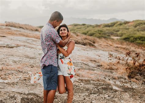 A Hawaiian Wedding Proposal Set Against The Shimmering Turquoise Blue
