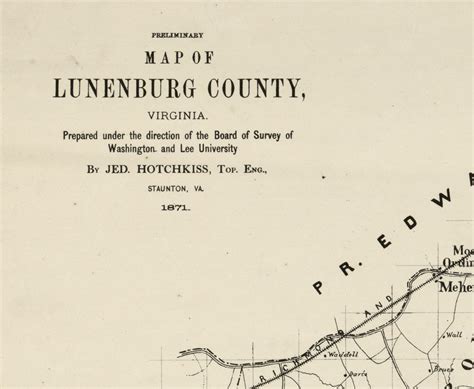 Lunenburg County Virginia 1871 Old Wall Map With Homeowners Etsy